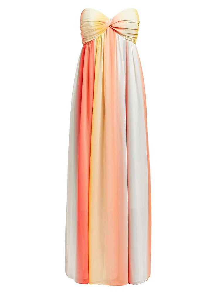 Margarita Ombré Chiffon Cape Gown