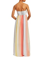 Margarita Ombré Chiffon Cape Gown