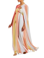 Margarita Ombré Chiffon Cape Gown