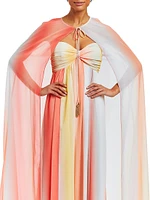 Margarita Ombré Chiffon Cape Gown