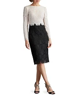 Two-Tone Lace Sheath Dress