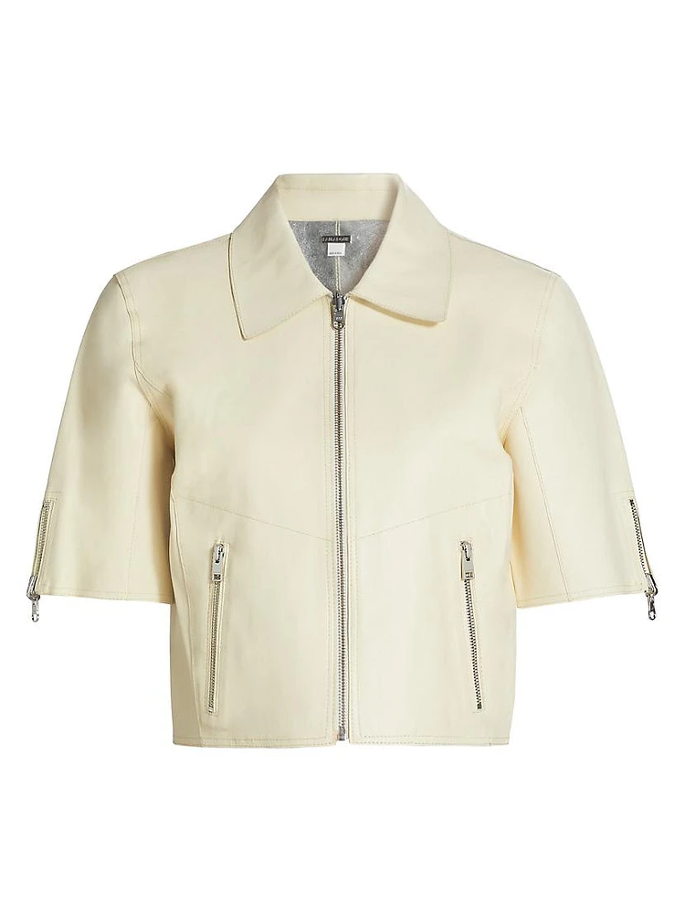 Sevana Reversible Leather Short-Sleeve Jacket