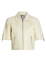 Sevana Reversible Leather Short-Sleeve Jacket