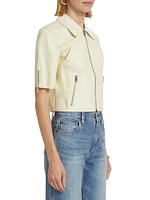 Sevana Reversible Leather Short-Sleeve Jacket