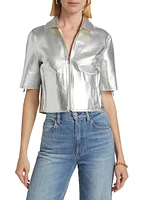 Sevana Reversible Leather Short-Sleeve Jacket