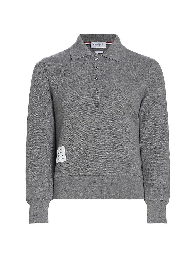 Cashmere Long-Sleeve Polo Shirt