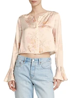 Lyndon Floral Silk Crop Top