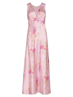 Suniva Floral Silk Maxi Dress