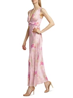 Suniva Floral Silk Maxi Dress