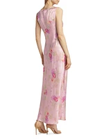 Suniva Floral Silk Maxi Dress