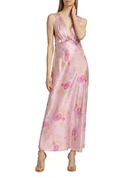 Suniva Floral Silk Maxi Dress