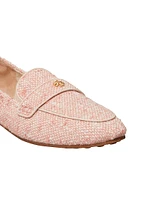 Leather-Trimmed Tweed Ballet-Style Loafers