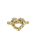 Overboard 14K Yellow Gold & 0.32 TCW Diamond Heart Knot Ring