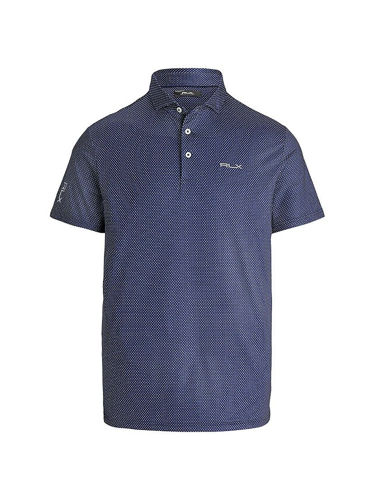 Pin-Dot Jersey Short-Sleeve Polo Shirt