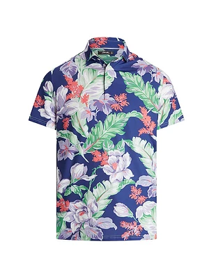 Floral Short-Sleeve Polo Shirt