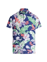 Floral Short-Sleeve Polo Shirt