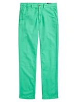 Linen & Cotton-Blend Flat-Front Pants