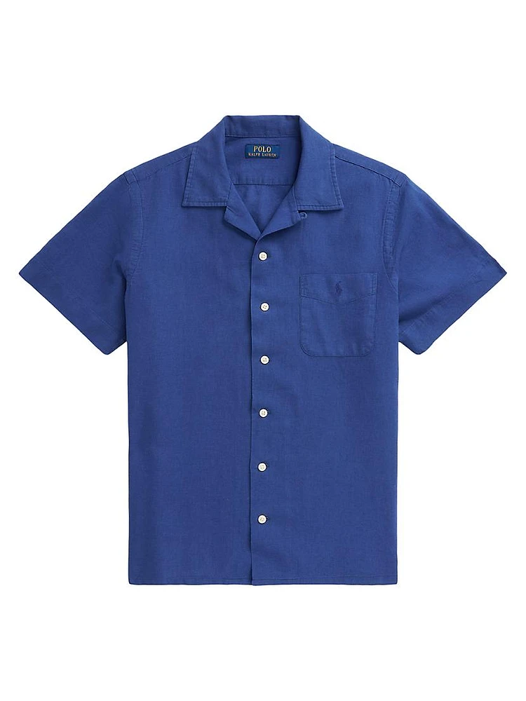 Linen & Cotton-Blend Camp Shirt