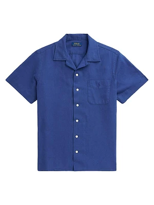 Linen & Cotton-Blend Camp Shirt