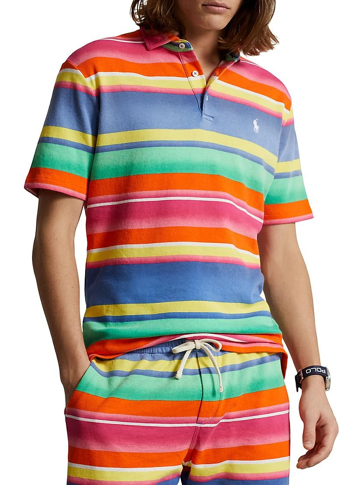 Striped Cotton Polo Shirt