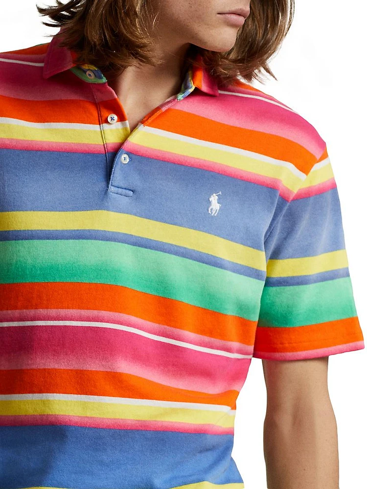 Striped Cotton Polo Shirt