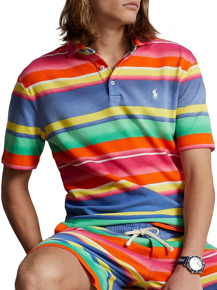 Striped Cotton Polo Shirt