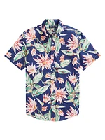 Floral Seersucker Cotton Shirt