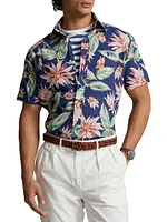 Floral Seersucker Cotton Shirt