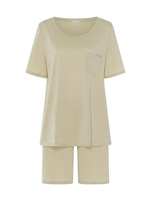 Cotton Deluxe Short-Sleeve Short Pajama Set