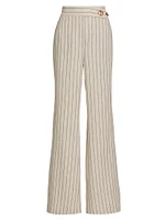 Abigail Linen-Blend Grommet Pants