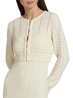 Colette Pointelle-Knit Cotton Cardigan