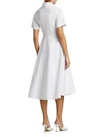 Megan Tie-Waist Cotton Midi-Dress