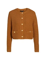 Textured Knit Cotton Cardigan