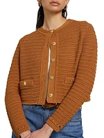 Textured Knit Cotton Cardigan