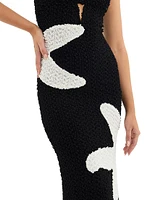 Kiyo Cut Tulle Embroidered Starfish Midi-Dress