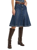 Denim Midi-Skirt