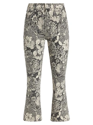 The Hustler Floral Flared Ankle Jeans