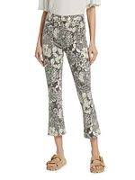 The Hustler Floral Flared Ankle Jeans