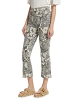 The Hustler Floral Flared Ankle Jeans