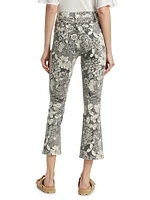 The Hustler Floral Flared Ankle Jeans