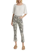 The Hustler Floral Flared Ankle Jeans