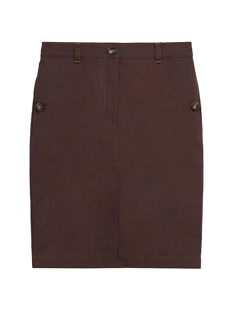 Joan Cotton-Blend Skirt