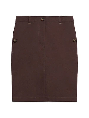 Joan Cotton-Blend Skirt