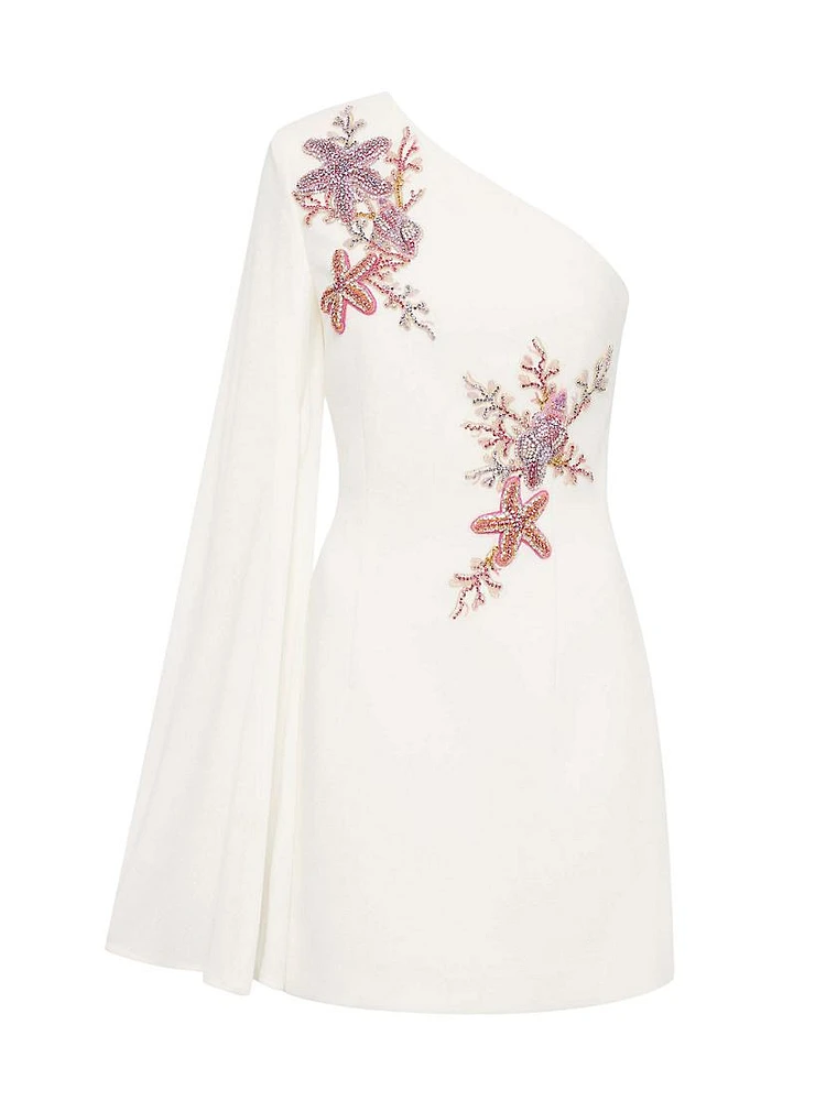 Chantara Starfish Embroidered One-Shoulder Minidress