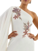 Chantara Starfish Embroidered One-Shoulder Minidress