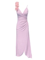 Camelia Ruched Maxi Wrap Dress