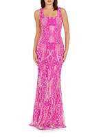 Tyra Sequin-Embellished Mermaid Gown