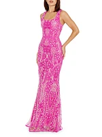 Tyra Sequin-Embellished Mermaid Gown