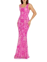 Tyra Sequin-Embellished Mermaid Gown