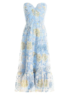 Carina Floral Bustier Midi-Dress